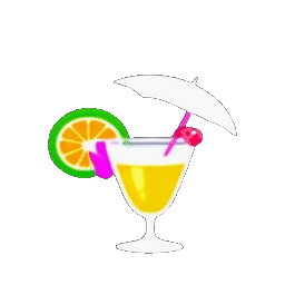 Cocktail With Umbrella Animated Sticker
