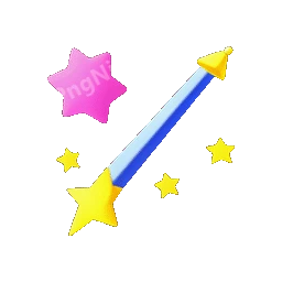 Magic Wand With Star Animated Sticker