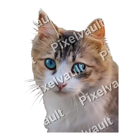 Tabby Cat with Blue Eyes